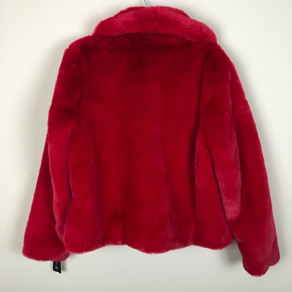 I.N.C. Cozy Red Shawl Collar Faux Fur Coat - Picture 5 of 7